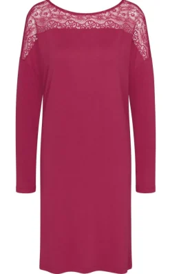Edle Nachthemden^Triumph Sleepshirt LOUNGE ME AMOURETTE himbeer-rot von Eco Vero himbeer rot
