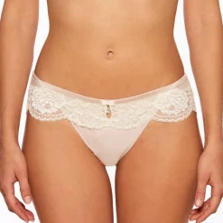 Alle Slips|Alle Unterteile^Millesia Slip mit Seide ADRIANA von türkisblau oder gold-sand farben mit Spitze