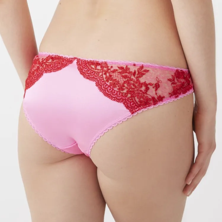 Alle Slips|Slips Mit Seide^Mimi Holliday Slip Sexy Knicker CINAMON SUGAR pink-rot mit Seide pink mit rot bestickter Spitze