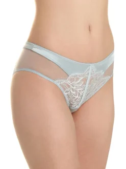 Alle Slips|Alle Unterteile^Prelude Slip VALSE Spitze und Satin von Milano schwarz und eisblau