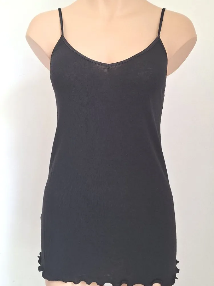 Spaghettiträger Tops^Chiara Fiorini Spaghettiträger-Top mit Wolle puder oder schwarz