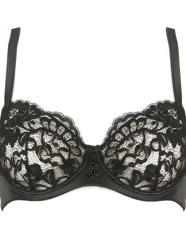 Alle Bhs^Prelude Spitze Bügel-BH mit Schmuck MARLENE von Milano schwarz oder silbergrau