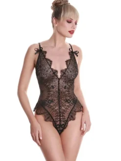 Alle Bodys^Prelude Spitze Body Crystal von Milano schwarz oder elfenbein weiß