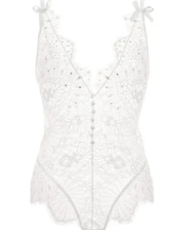 Alle Bodys^Prelude Spitze Body Crystal von Milano schwarz oder elfenbein weiß