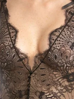 Alle Bodys^Prelude Spitze Body Crystal von Milano schwarz oder elfenbein weiß