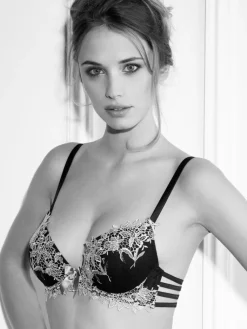 Alle Bhs^Millesia Spitze Push-Up BH DESIR von schwarz oder cremeweiß mit Spitze