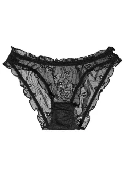 Alle Slips^Cadolle Spitze Slip MIMI COEUR schwarz von schwarz mit Blumenmuster