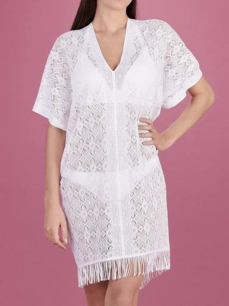 Strandkleider & Sommerkleider|Kaftan, Tunika & Pareo^Pain de Sucre Spitze Strandtunika YLEE 23 uni von