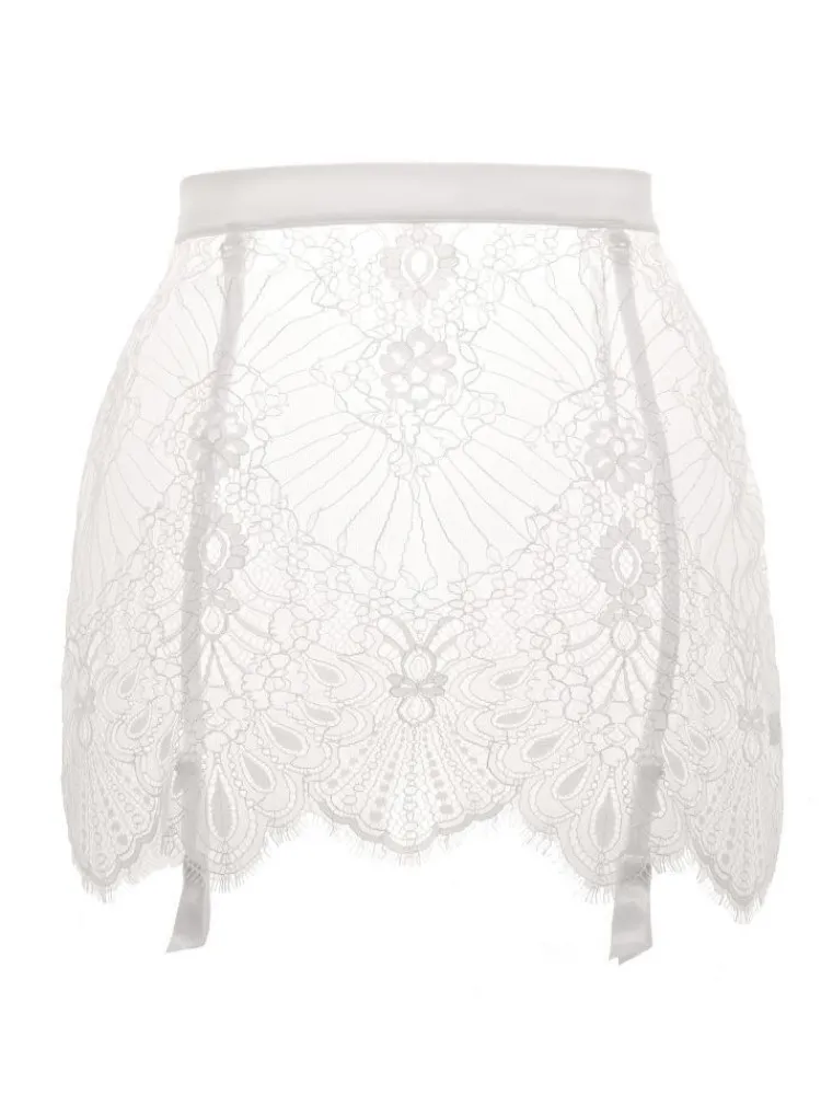 Alle Strapse^Prelude Spitze Strapsgürtel von Milano schwarz oder elfenbein-weiß