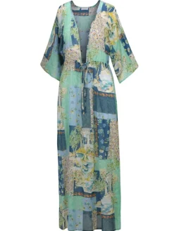 Strandkleider & Sommerkleider|Kaftane^Eva B. Bitzer Strandkaftan STROMBOLI blau-türkis von blau-türkis bedruckt