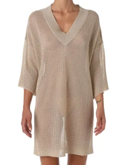 Strandkleider & Sommerkleider|Kaftan, Tunika & Pareo^Ritratti Strandkleid LIPARI in gold von Mare gold mit glitzer