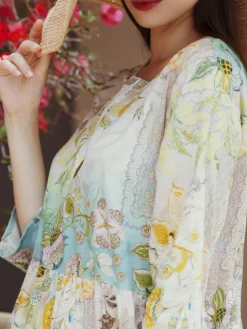 Strandkleider & Sommerkleider^Eva B. Bitzer Strandkleid PANAREA limette-türkis von limette-türkis bedruckt