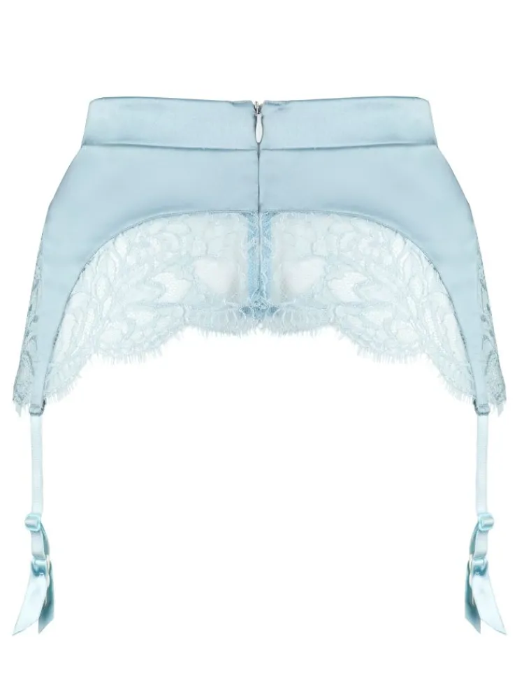 Alle Strapse^Prelude Strapsgürtel VALSE CRYSTAL mit Glitzersteinchen von Milano schwarz und eisblau