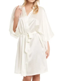 Morgenmantel Kurz|Morgenmantel Aus Satin^Gattina Stretchseide Kimono Mailin uni von