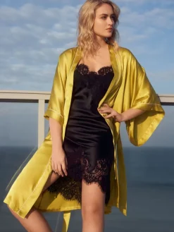 Morgenmantel Kurz|Morgenmantel Aus Satin^Gattina Stretchseide Kimono Mailin Satin von