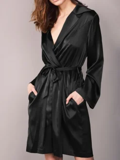 Lounge-Wear|Morgenmantel Kurz^Eva B. Bitzer Stretchseide Kimono SLOANE STREET exclusiv