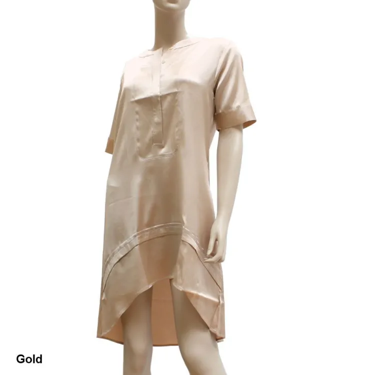 Seiden Basics|Seide Sleepshirt^Gattina Stretchseide Kurzarm-Nachthemd PROFUMO D'ORO schwarz oder weiß von