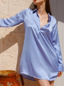Bluse & Tunika|Seiden Basics^Eva B. Bitzer Stretchseide kurzes Sleepshirt SLOANE STREET exclusiv