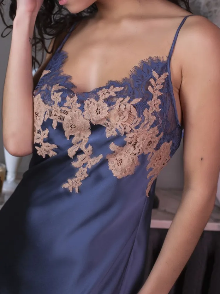 Seidennachthemd^Marjolaine Stretchseide Nachthemd NINA kurz