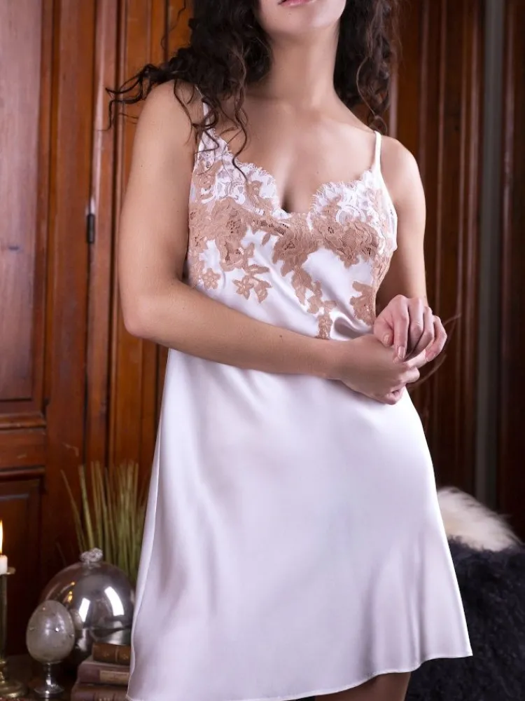 Seidennachthemd^Marjolaine Stretchseide Nachthemd NINA Lingerie