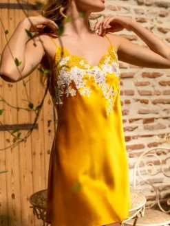 Seidennachthemd^Marjolaine Stretchseide Nachthemd NINA Lingerie