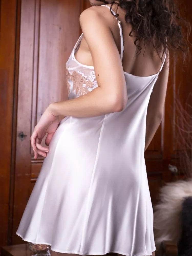 Seidennachthemd^Marjolaine Stretchseide Nachthemd NINA Lingerie