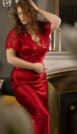 Seidenneglige|Seidennachthemd^Marjolaine Stretchseide Nachtkleid lang NINA von