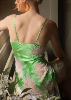 Alle Negligés|Seidenneglige^Marjolaine Stretchseide Negligé MELINDA kurz Lingerie