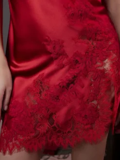 Alle Negligés|Seidenneglige^Marjolaine Stretchseide Neglige NINA kurz
