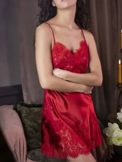 Seidenneglige|Seidennachthemd^Marjolaine Stretchseide Nuisette NINA von