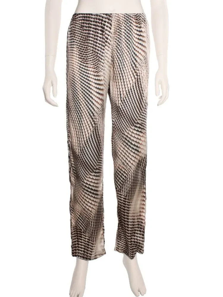 Lounge-Wear|Alle Unterteile^Gattina Stretchseide Pyjama- Hose BOA schwarz-weiß von schwarz-weiß mit kastanienbraun