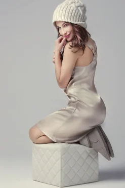 Seiden Basics|Seidennachthemd^Gattina Stretchseide Trägernachthemd PROFUMO D'ORO gold oder schwarz von