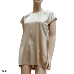 Bluse & Tunika|T-Shirt^Gattina Stretchseide T-Shirt PROFUMO D'ORO gold oder schwarz von