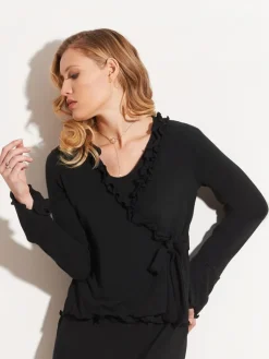 Lounge-Wear|Langarm^Chiara Fiorini Strickjäckchen von mit Wolle schwarz