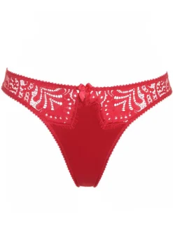 Alle Strings|Alle Unterteile^Prelude String BLACK SWAN mit Spitze von Milano rot und schwarz