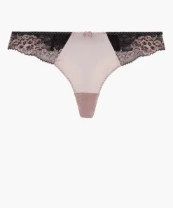 Alle Strings|Mit Seidensatin^Aubade String FEMME GLAMOUR altrosa-schwarz von mit Seide altrosa mit schwarz