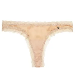 Alle Strings|Alle Unterteile^Mimi Holliday String KNICKERWORLD APRICOT mit Seide apricot mit goldcreme-farbener Spitze