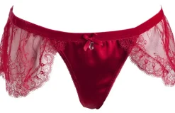 Alle Strings|Alle Unterteile^Sally Jones String TIFFANY FRILLY von mit Seide burgunder-rot oder champagner-weiß