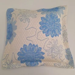 Matratzenschoner|Spannbettlaken & Betttücher^Webschatz Tagesdecke oder Kissenbezug Blütentraum von bleu oder himbeer mit cremeweiss