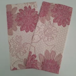 Matratzenschoner|Spannbettlaken & Betttücher^Webschatz Tagesdecke oder Kissenbezug Blütentraum von bleu oder himbeer mit cremeweiss