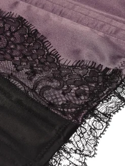 Alle Corsagen^Cadolle Taillen-Korsett RAJA SOIE TOURBE violett-schwarz von mit Seide violett mit schwarz