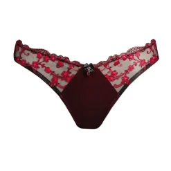 Alle Strings^Escora Tüll String JULIA himbeer-schwarz von schwarz mit rubin-rot