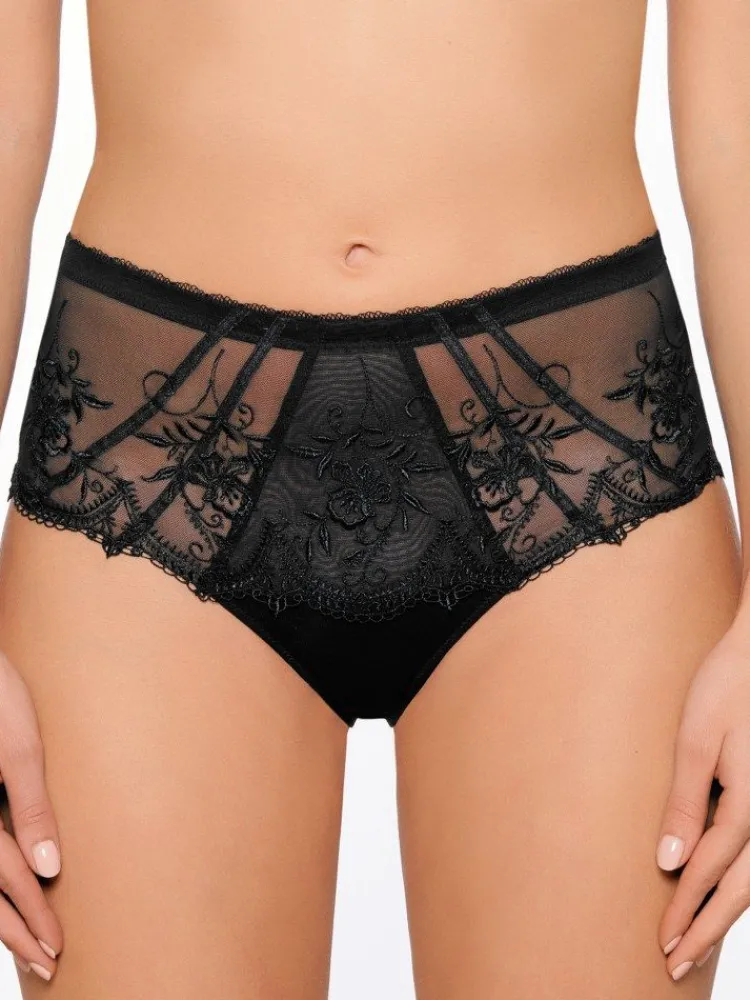 Alle Slips^Millesia Tüllspitze Hoher Slip CRAVACHE von perlmutt weiß oder schwarz