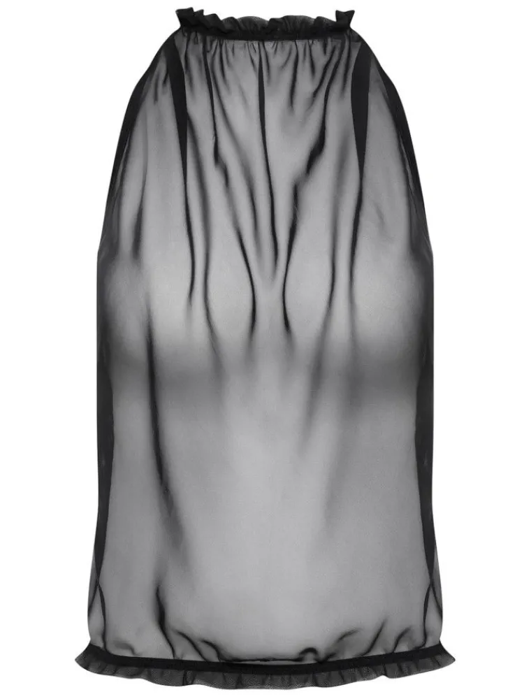 Camisole (Breite Träger)|Alle Lingerie Tops^Cadolle Top OLIVIA MOUSSELINE von schwarz oder elfenbein weiß