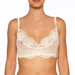 Alle Bhs^Millesia Triangel BH ADRIANA von mit Seide und Spitze türkisblau oder gold-sand farben mit Spitze