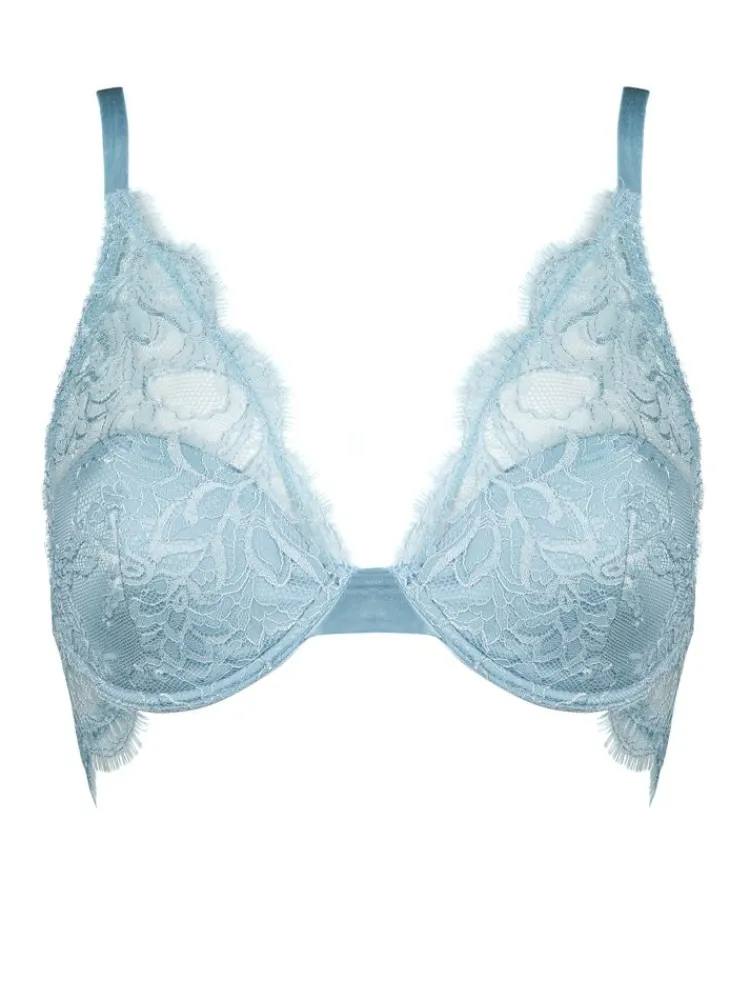 Alle Bhs^Prelude Triangel BH VALSE aus Spitze von Milano schwarz und eisblau