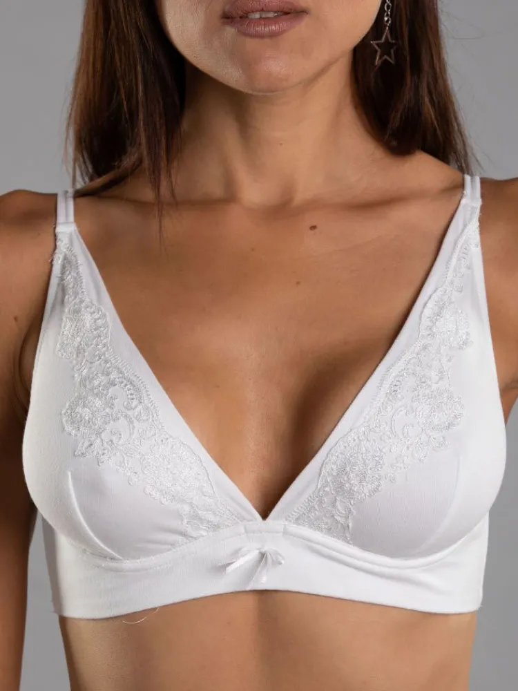 Alle Bhs^Cotton Club Triangel Bralette mit Spitze PIACEVOLE Cotone Candy von