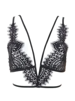 Alle Bhs^Prelude Triangel Longline BLACK SWAN BH aus Spitze von Milano rot und schwarz