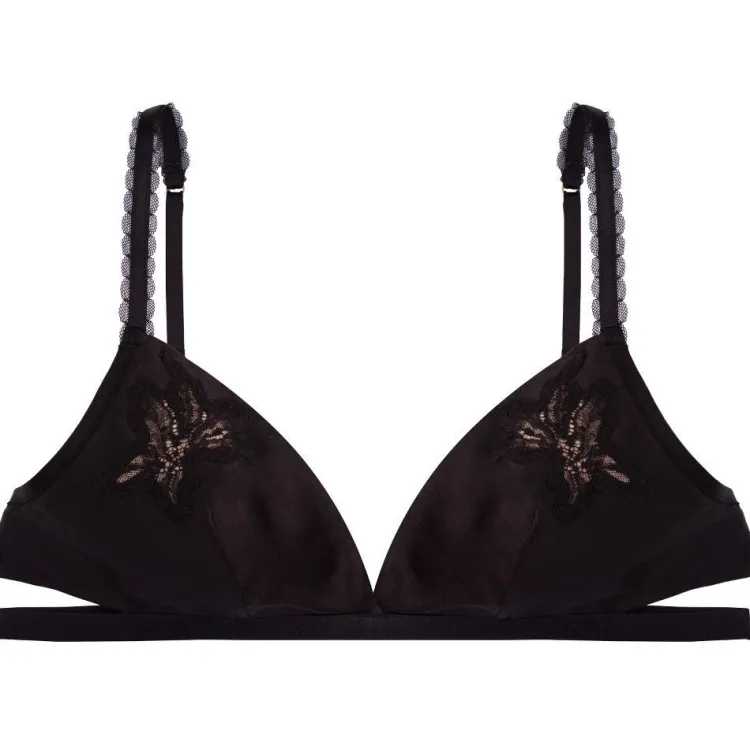 Alle Bhs^Dita von Teese Triangel Soft-BH PARK AVENUE von mit Seide vintage pink oder schwarz mit schwarzer Spitze