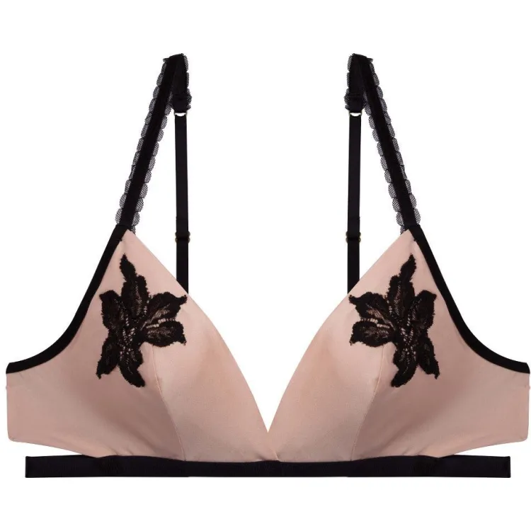Alle Bhs^Dita von Teese Triangel Soft-BH PARK AVENUE von mit Seide vintage pink oder schwarz mit schwarzer Spitze